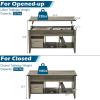 imageVINGLI Farmhouse Lift Top Coffee Table Rustic Grey with Storage ShelfHidden Compartment Mesa De Centro para SalaGrey