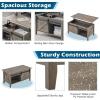 imageVINGLI Farmhouse Lift Top Coffee Table Rustic Grey with Storage ShelfHidden Compartment Mesa De Centro para SalaGrey