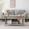 imageVINGLI Farmhouse Lift Top Coffee Table Rustic Grey with Storage ShelfHidden Compartment Mesa De Centro para SalaGrey
