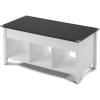 imageVINGLI Farmhouse Lift Top Coffee Table Rustic Grey with Storage ShelfHidden Compartment Mesa De Centro para SalaWhite Brown