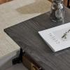 imageVINGLI Farmhouse Lift Top Coffee Table Rustic Grey with Storage ShelfHidden Compartment Mesa De Centro para SalaWhite Charcoal