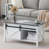 imageVINGLI Farmhouse Lift Top Coffee Table Rustic Grey with Storage ShelfHidden Compartment Mesa De Centro para SalaWhite Charcoal
