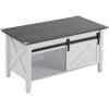 imageVINGLI Farmhouse Lift Top Coffee Table Rustic Grey with Storage ShelfHidden Compartment Mesa De Centro para SalaWhite Charcoal