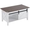 imageVINGLI Farmhouse Lift Top Coffee Table Rustic Grey with Storage ShelfHidden Compartment Mesa De Centro para SalaWhite Oak