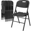 imageVINGLI Folding Chairs Heavy Duty Foldable Chair Portable HDPE Plastic Seat with Steel Frame for Indoor Outdoor Dinning Party Wedding School Use White 4 PackBlack