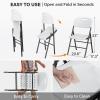 imageVINGLI Folding Chairs Heavy Duty Foldable Chair Portable HDPE Plastic Seat with Steel Frame for Indoor Outdoor Dinning Party Wedding School Use White 4 PackWhite