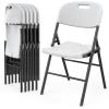 imageVINGLI Folding Chairs Heavy Duty Foldable Chair Portable HDPE Plastic Seat with Steel Frame for Indoor Outdoor Dinning Party Wedding School Use White 4 PackWhite