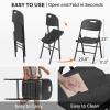 imageVINGLI Folding Chairs Heavy Duty Foldable Chair Portable HDPE Plastic Seat with Steel Frame for Indoor Outdoor Dinning Party Wedding School Use White 4 PackBlack