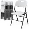 imageVINGLI Folding Chairs Heavy Duty Foldable Chair Portable HDPE Plastic Seat with Steel Frame for Indoor Outdoor Dinning Party Wedding School Use White 4 PackWhite
