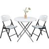 imageVINGLI Folding Chairs Heavy Duty Foldable Chair Portable HDPE Plastic Seat with Steel Frame for Indoor Outdoor Dinning Party Wedding School Use White 4 PackWhite