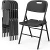 imageVINGLI Folding Chairs Heavy Duty Foldable Chair Portable HDPE Plastic Seat with Steel Frame for Indoor Outdoor Dinning Party Wedding School Use White 4 PackBlack