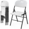 imageVINGLI Folding Chairs Heavy Duty Foldable Chair Portable HDPE Plastic Seat with Steel Frame for Indoor Outdoor Dinning Party Wedding School Use White 4 PackWhite