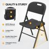 imageVINGLI Folding Chairs Heavy Duty Foldable Chair Portable HDPE Plastic Seat with Steel Frame for Indoor Outdoor Dinning Party Wedding School Use White 4 PackBlack