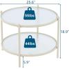 imageVINGLI Glass Coffee Table30quot Round Coffee Table Black Coffee Tables for Living Room 2Tier Clear Glass Top Side Table with Storage Simple ampamp Modern Center Table Mesa de Centro para SalaWaterwavebeige