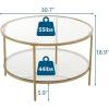 imageVINGLI Glass Coffee Table30quot Round Coffee Table Black Coffee Tables for Living Room 2Tier Clear Glass Top Side Table with Storage Simple ampamp Modern Center Table Mesa de Centro para SalaClearchampagne Gold