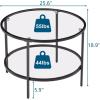 imageVINGLI Glass Coffee Table30quot Round Coffee Table Black Coffee Tables for Living Room 2Tier Clear Glass Top Side Table with Storage Simple ampamp Modern Center Table Mesa de Centro para SalaClearmatte Black