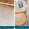 imageVINGLI Glass Coffee Table30quot Round Coffee Table Black Coffee Tables for Living Room 2Tier Clear Glass Top Side Table with Storage Simple ampamp Modern Center Table Mesa de Centro para SalaWaterwaveoval Rattan Walnut
