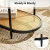 imageVINGLI Glass Coffee Table30quot Round Coffee Table Black Coffee Tables for Living Room 2Tier Clear Glass Top Side Table with Storage Simple ampamp Modern Center Table Mesa de Centro para SalaGlassoval Rattan Black