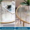 imageVINGLI Glass Coffee Table30quot Round Coffee Table Black Coffee Tables for Living Room 2Tier Clear Glass Top Side Table with Storage Simple ampamp Modern Center Table Mesa de Centro para SalaClearmatte Gold