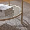 imageVINGLI Glass Coffee Table30quot Round Coffee Table Black Coffee Tables for Living Room 2Tier Clear Glass Top Side Table with Storage Simple ampamp Modern Center Table Mesa de Centro para SalaClearbeige