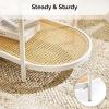 imageVINGLI Glass Coffee Table30quot Round Coffee Table Black Coffee Tables for Living Room 2Tier Clear Glass Top Side Table with Storage Simple ampamp Modern Center Table Mesa de Centro para SalaGlassoval Rattan White
