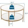 imageVINGLI Glass Coffee Table30quot Round Coffee Table Black Coffee Tables for Living Room 2Tier Clear Glass Top Side Table with Storage Simple ampamp Modern Center Table Mesa de Centro para SalaClearmatte Gold