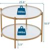 imageVINGLI Glass Coffee Table30quot Round Coffee Table Black Coffee Tables for Living Room 2Tier Clear Glass Top Side Table with Storage Simple ampamp Modern Center Table Mesa de Centro para SalaWaterwavematte Gold