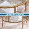 imageVINGLI Glass Coffee Table30quot Round Coffee Table Black Coffee Tables for Living Room 2Tier Clear Glass Top Side Table with Storage Simple ampamp Modern Center Table Mesa de Centro para SalaClearmatte Gold