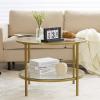 imageVINGLI Glass Coffee Table30quot Round Coffee Table Black Coffee Tables for Living Room 2Tier Clear Glass Top Side Table with Storage Simple ampamp Modern Center Table Mesa de Centro para SalaClearchampagne Gold