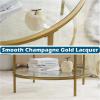 imageVINGLI Glass Coffee Table30quot Round Coffee Table Black Coffee Tables for Living Room 2Tier Clear Glass Top Side Table with Storage Simple ampamp Modern Center Table Mesa de Centro para SalaClearchampagne Gold