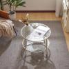 imageVINGLI Glass Coffee Table30quot Round Coffee Table Black Coffee Tables for Living Room 2Tier Clear Glass Top Side Table with Storage Simple ampamp Modern Center Table Mesa de Centro para SalaClearbeige