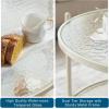 imageVINGLI Glass Coffee Table30quot Round Coffee Table Black Coffee Tables for Living Room 2Tier Clear Glass Top Side Table with Storage Simple ampamp Modern Center Table Mesa de Centro para SalaWaterwavebeige
