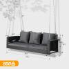 imageVINGLI Heavy Duty 800 LBS Wicker Hanging Porch Swing with Cushions ampamp Chains 4FT Outdoor Rattan Swing Bench for Garden Yard Lawn BlackBlueBlack