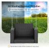imageVINGLI Heavy Duty 800 LBS Wicker Hanging Porch Swing with Cushions ampamp Chains 4FT Outdoor Rattan Swing Bench for Garden Yard Lawn BlackBlueBlack