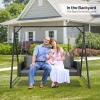 imageVINGLI Heavy Duty 800 LBS Wicker Hanging Porch Swing with Cushions ampamp Chains 4FT Outdoor Rattan Swing Bench for Garden Yard Lawn BlackBlueBlack