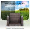 imageVINGLI Heavy Duty 800 LBS Wicker Hanging Porch Swing with Cushions ampamp Chains 4FT Outdoor Rattan Swing Bench for Garden Yard Lawn BlackBlueBrown