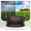 imageVINGLI Heavy Duty 800 LBS Wicker Hanging Porch Swing with Cushions ampamp Chains 4FT Outdoor Rattan Swing Bench for Garden Yard Lawn BlackBlueBrown