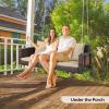 imageVINGLI Heavy Duty 800 LBS Wicker Hanging Porch Swing with Cushions ampamp Chains 4FT Outdoor Rattan Swing Bench for Garden Yard Lawn BlackBlueBrown