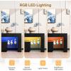 imageVINGLI LED TV Stand 67 Modern Entertainment Center with LED Lights and Storage for 65707585 Inch TV White 67 x 14 x 16Black