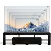 imageVINGLI LED TV Stand 67 Modern Entertainment Center with LED Lights and Storage for 65707585 Inch TV White 67 x 14 x 16Black