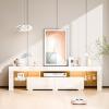 imageVINGLI LED TV Stand 67 Modern Entertainment Center with LED Lights and Storage for 65707585 Inch TV White 67 x 14 x 16White