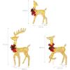imageVINGLI Lighted Christmas Reindeer Family Set Outdoor Decorations Prelit 270 LED Lights Weather Proof Gold Deer Family Set of 3 Indoor Home Outdoor Yard DecorGold Deer Set