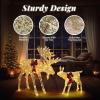 imageVINGLI Lighted Christmas Reindeer Family Set Outdoor Decorations Prelit 270 LED Lights Weather Proof Gold Deer Family Set of 3 Indoor Home Outdoor Yard Decor2 PCS SetGolden Moose Family