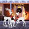 imageVINGLI Lighted Christmas Reindeer Family Set Outdoor Decorations Prelit 270 LED Lights Weather Proof Gold Deer Family Set of 3 Indoor Home Outdoor Yard DecorWhite Deer Set