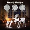 imageVINGLI Lighted Christmas Reindeer Family Set Outdoor Decorations Prelit 270 LED Lights Weather Proof Gold Deer Family Set of 3 Indoor Home Outdoor Yard Decor2 PCS SetWhite Moose Family