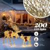 imageVINGLI Lighted Christmas Reindeer Family Set Outdoor Decorations Prelit 270 LED Lights Weather Proof Gold Deer Family Set of 3 Indoor Home Outdoor Yard Decor2 PCS SetGolden Moose Family