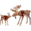 imageVINGLI Lighted Christmas Reindeer Family Set Outdoor Decorations Prelit 270 LED Lights Weather Proof Gold Deer Family Set of 3 Indoor Home Outdoor Yard Decor2 PCS SetBrown Moose Family