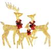 imageVINGLI Lighted Christmas Reindeer Family Set Outdoor Decorations Prelit 270 LED Lights Weather Proof Gold Deer Family Set of 3 Indoor Home Outdoor Yard DecorGold Deer Set