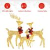 imageVINGLI Lighted Christmas Reindeer Family Set Outdoor Decorations Prelit 270 LED Lights Weather Proof Gold Deer Family Set of 3 Indoor Home Outdoor Yard DecorGold Deer Set