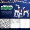 imageVINGLI Lighted Christmas Reindeer Family Set Outdoor Decorations Prelit 270 LED Lights Weather Proof Gold Deer Family Set of 3 Indoor Home Outdoor Yard DecorWhite Deer Set